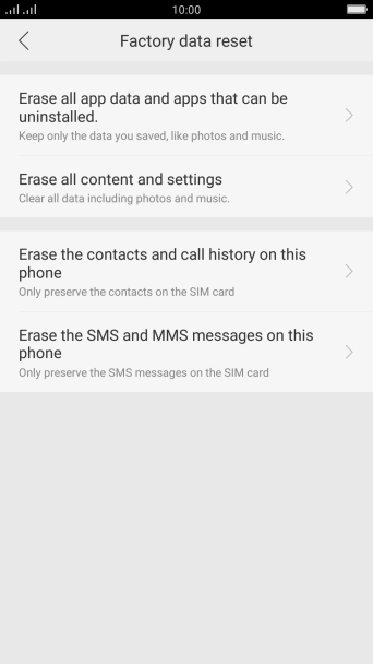 Press Erase all content and settings. Press Erase all content and settings.