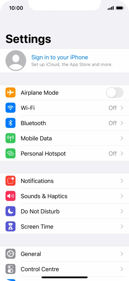 Press Sign in to your iPhone. Press Sign in to your iPhone.
