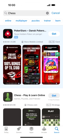 Press the required app. Press the required app.