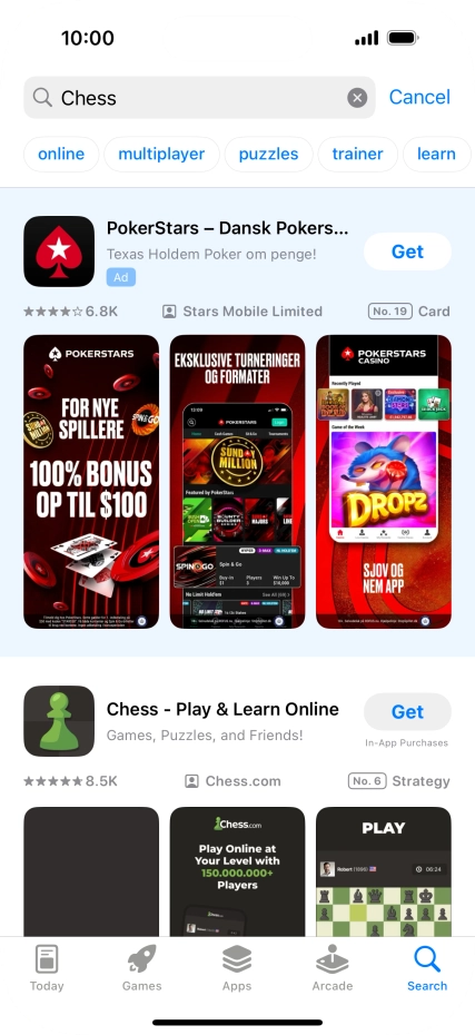 Press the required app. Press the required app.