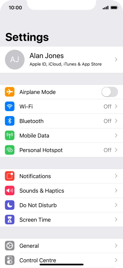Press Mobile Data. Press Mobile Data.
