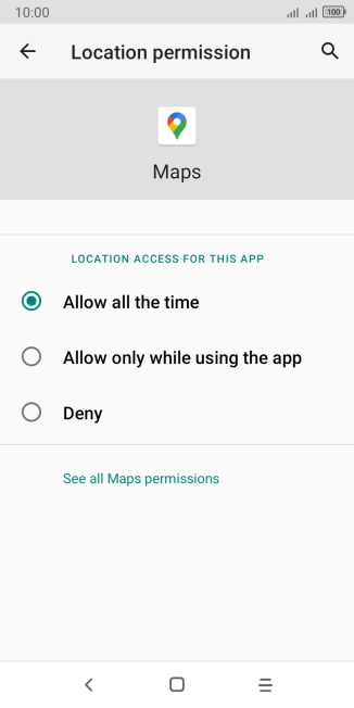 Press the required setting. Press the required setting.