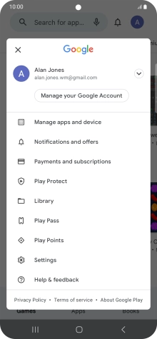 Press Manage apps and device. Press Manage apps and device.