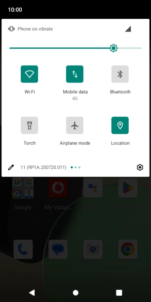 Press the settings icon. Press the settings icon.
