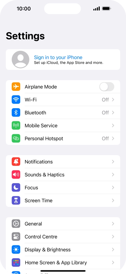 Press Sign in to your iPhone. Press Sign in to your iPhone.