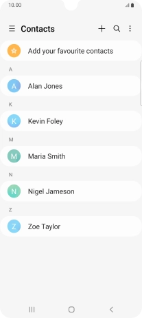 Press the required contact. Press the required contact.