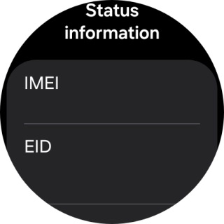 Your smartwatch's EID number is displayed below EID. Your smartwatch's EID number is displayed below EID.