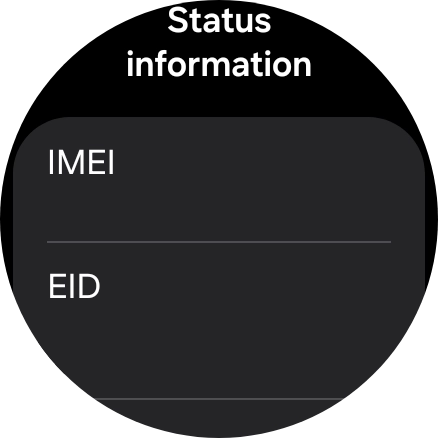 Your smartwatch's EID number is displayed below EID. Your smartwatch's EID number is displayed below EID.