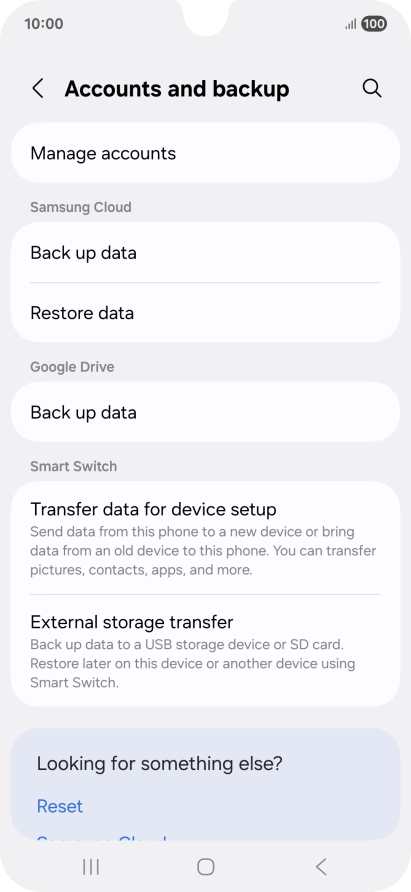 Press Manage accounts. Press Manage accounts.