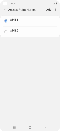 Press the field next to the data connection to activate it. Press the field next to the data connection to activate it.