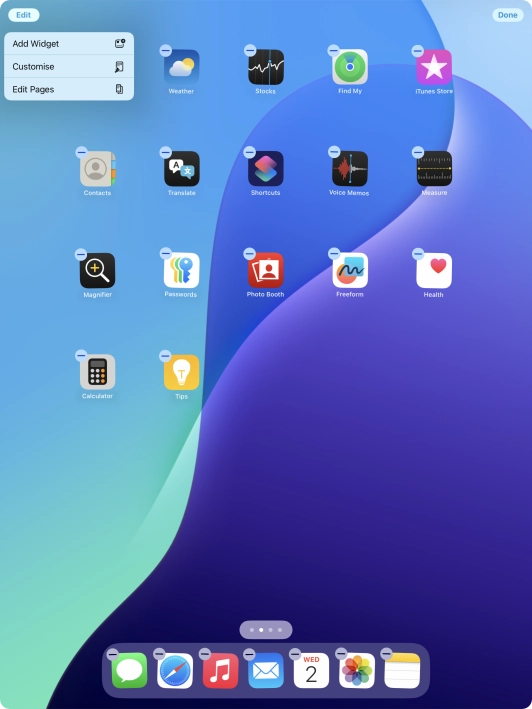 Press Customise. Press Customise.