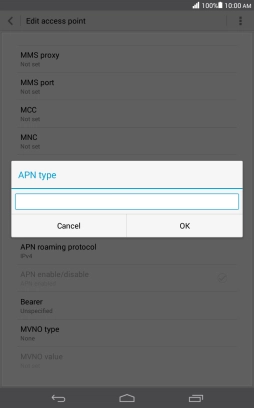 Key in default and press OK. Key in default and press OK.