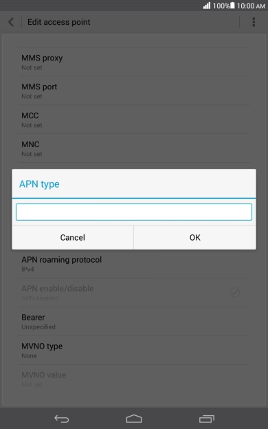 Key in default and press OK. Key in default and press OK.