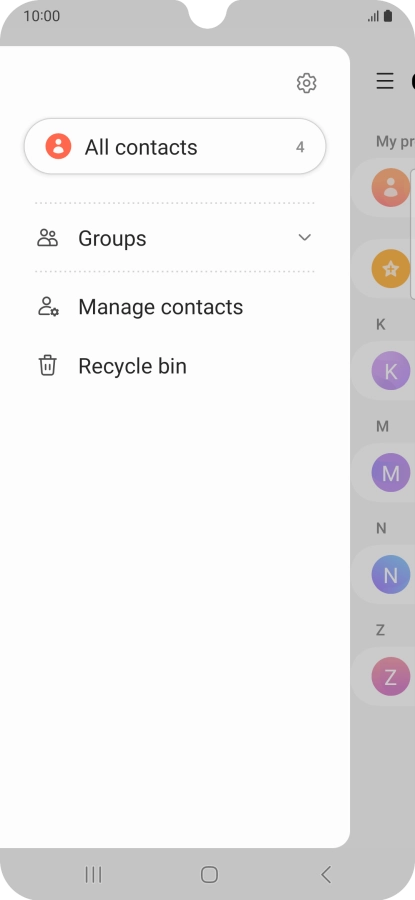 Press Manage contacts. Press Manage contacts.