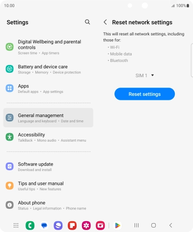Press Reset settings. Press Reset settings.