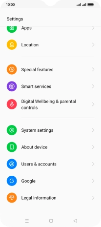 Press System settings. Press System settings.