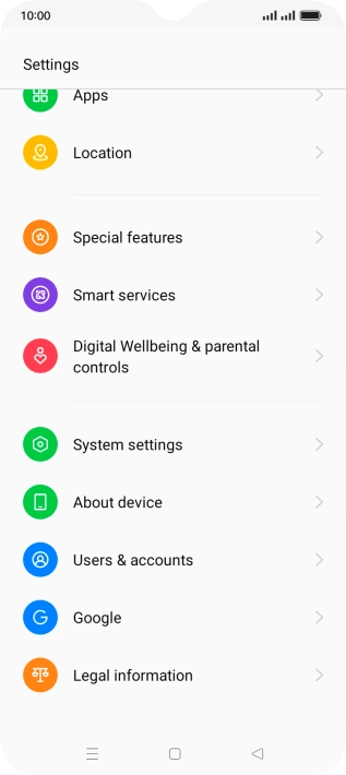 Press System settings. Press System settings.