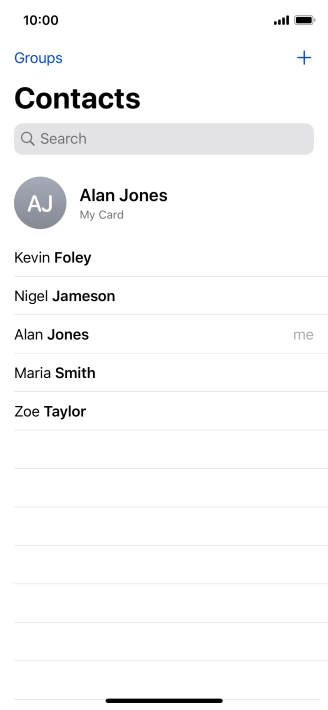 Press the required contact. Press the required contact.