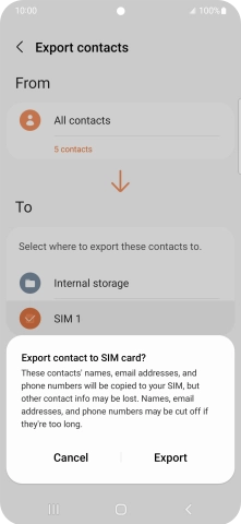 Press Export. Press Export.