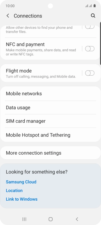 Press Mobile Hotspot and Tethering. Press Mobile Hotspot and Tethering.
