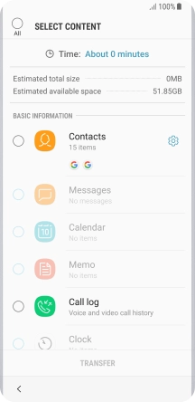Press the required data types. Press the required data types.