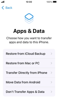 Press Don't Transfer Apps & Data and follow the instructions on the screen to finish the activation. Press Don't Transfer Apps & Data and follow the instructions on the screen to finish the activation.