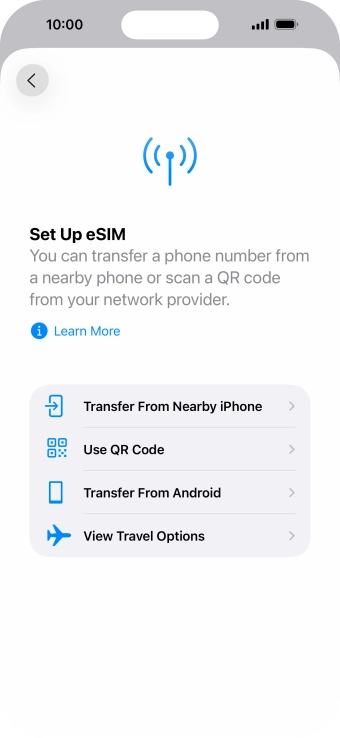 Press Use QR Code. Press Use QR Code.