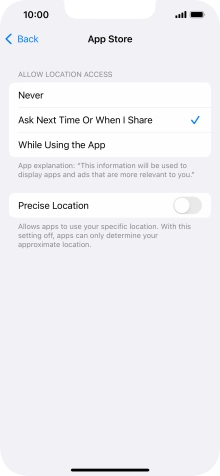 Press the required setting to turn the function on or off. Press the required setting to turn the function on or off.