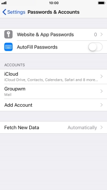 Press the name of the email account you've just set up. Press the name of the email account you've just set up.