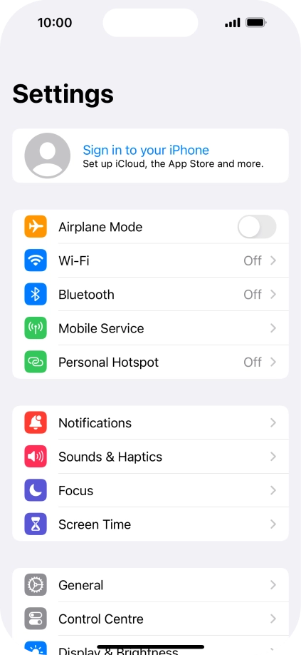 Press Sign in to your iPhone. Press Sign in to your iPhone.