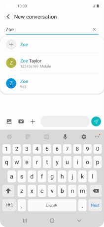 Press the required contact. Press the required contact.