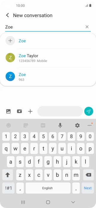 Press the required contact. Press the required contact.