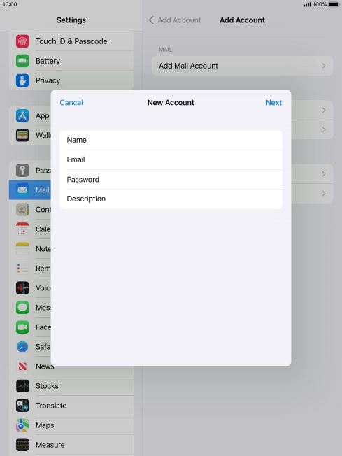 Press Description and key in the required name. Press Description and key in the required name.
