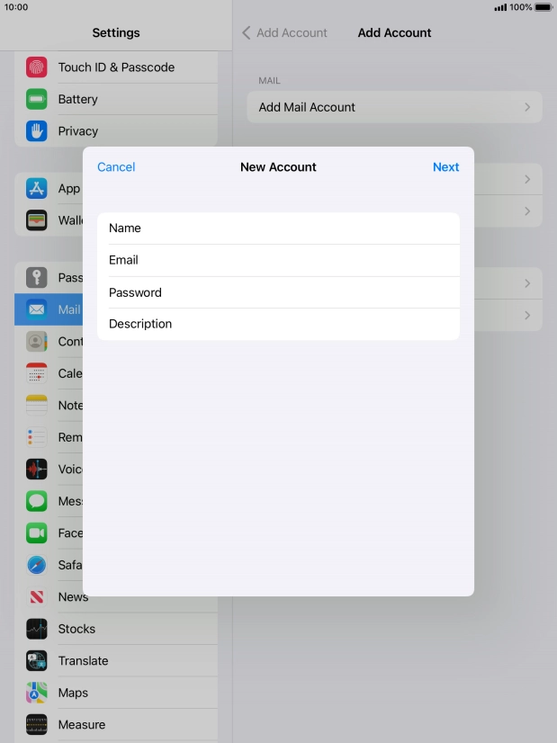 Press Description and key in the required name. Press Description and key in the required name.