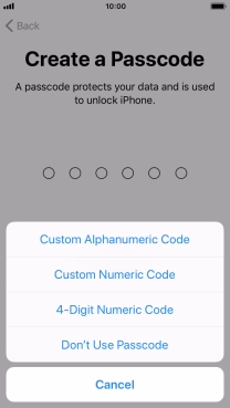 Follow the instructions on the screen to turn on use of phone lock code or press Don't Use Passcode. Follow the instructions on the screen to turn on use of phone lock code or press Don't Use Passcode.
