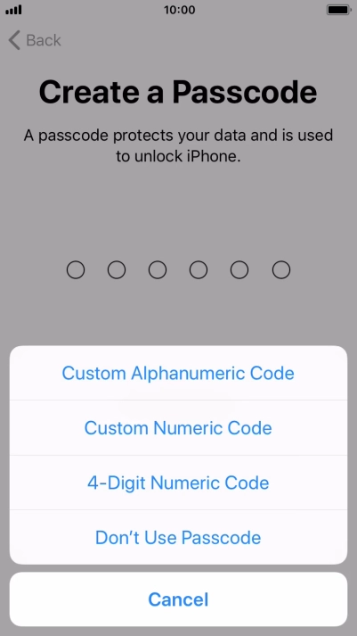 Follow the instructions on the screen to turn on use of phone lock code or press Don't Use Passcode. Follow the instructions on the screen to turn on use of phone lock code or press Don't Use Passcode.