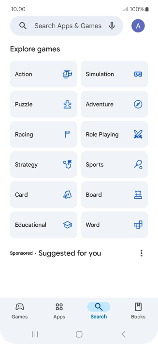 Press the search field. Press the search field.