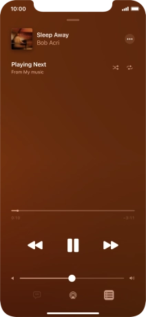 Press the shuffle icon to turn the function on or off. Press the shuffle icon to turn the function on or off.