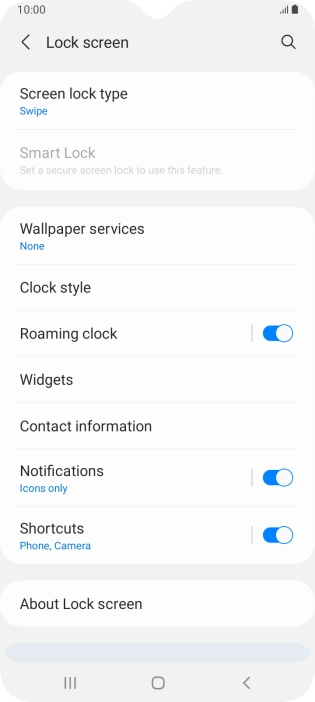 Press Screen lock type. Press Screen lock type.