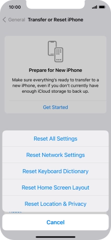 Press Reset All Settings. Press Reset All Settings.