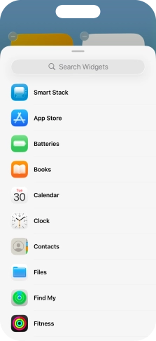 Press the required widget. Press the required widget.