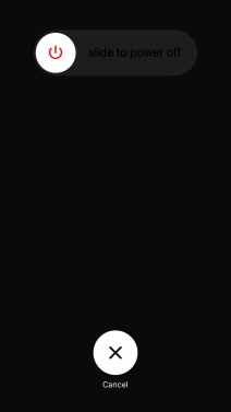 Press and drag the power off icon right. Press and drag the power off icon right.