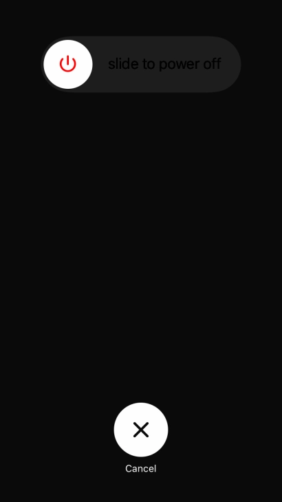 Press and drag the power off icon right. Press and drag the power off icon right.