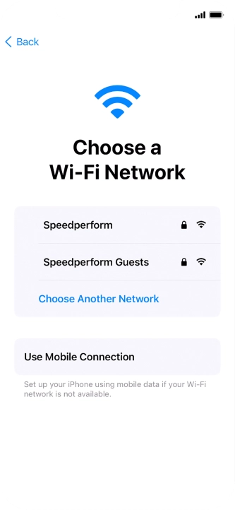 Press the required Wi-Fi network. Press the required Wi-Fi network.