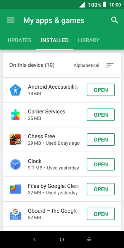 Press the required app. Press the required app.