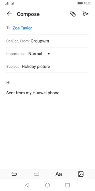 Press the attachment icon. Press the attachment icon.