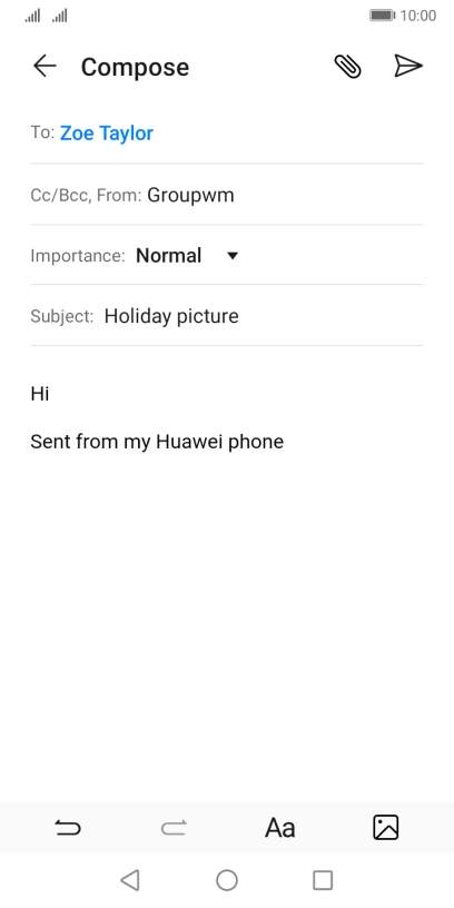 Press the attachment icon. Press the attachment icon.