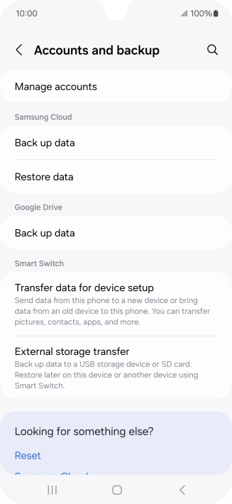 Press Manage accounts. Press Manage accounts.