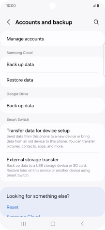 Press Manage accounts. Press Manage accounts.