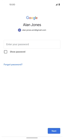Press Enter your password and key in the password for your Google account. Press Enter your password and key in the password for your Google account.